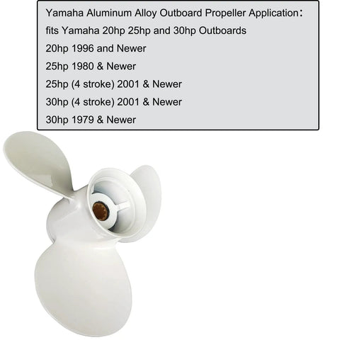 Yamaha Outboard Aluminum Propeller 9.875 By 12 Pitch 3 Blade Right Rotation 10 Spline Fits 20-30HP Motors Beefed-Up