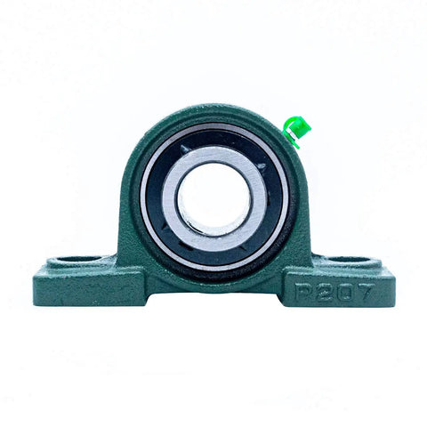 UCP207-20 Pillow Block Mounted Bearing 1-1/4 Inch Bore Set Of 2, Built To Last Heavy Duty Cast Iron Housing With Chrome Steel Ball Bearing, Ideal For Industrial Motors, Conveyors, And Machinery front view