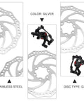 Premium Aluminum Mechanical Disc Brake Kit For Mountain Bikes With Dual Knob Calipers And Full Front Rear Rotor Set showing silver stainless steel rotors and G3 calipers.