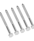Half Thread Hex Lag Screw M8x130mm Self Tapping Wood Bolt For Carpentry Stainless Steel A2-70 shown side view
