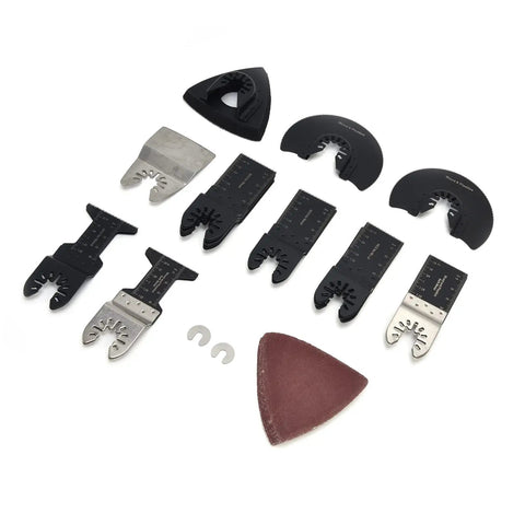 Versatile Oscillating Saw Blade Kit With Pro Grade High Carbon Steel Blades, Quick Release Multitool Design layout