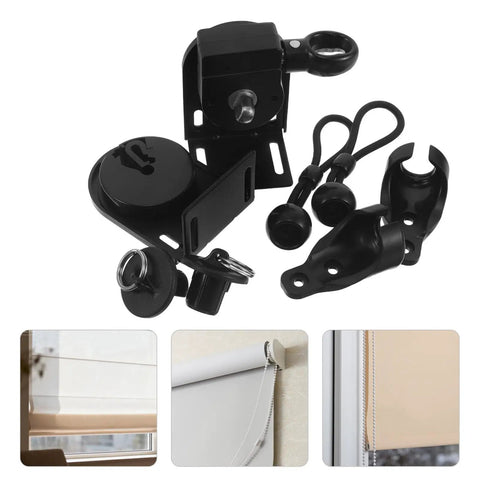 Heavy Duty Bungee Kit End Cap Replacement For Porch Roller Blinds Outdoor Window Shades With Reliable Ball Lock Mechanism And Wind Resistant Heavy Plastic Metal Clips black end caps and cords