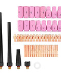 Tig Welding Consumables Kit With Gas Lens Cups Collets And Bodies For WP 9 20 25 Torches 53 Pcs Assorted Nozzles Durable Replacement Parts