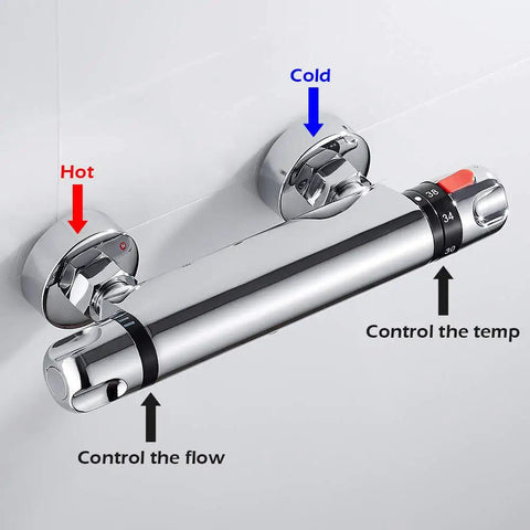 Thermostatic Shower Mixer With Wall Mount Temperature Control Valve For Hot And Cold Water Auto Balance For Quick Stable Temperature