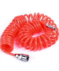 Badass Boss Level PU Air Compressor Hose Tube featuring slick flexible spring coil design in bright red with quick snap connector.