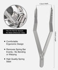 Pro-grade 7825 Spring Bar Tweezers And Plier for watch band removal, ergonomic design, precise grip, durable black finish.