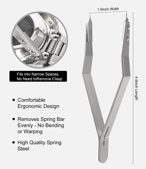 Pro-grade 7825 Spring Bar Tweezers And Plier for watch band removal, ergonomic design, precise grip, durable black finish.
