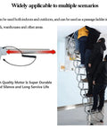 Hassle Free Heavy Duty Electric Attic Pull Down Ladder Featuring Smart Remote Operation Telescoping Folding Loft Staircase Ceiling Mount Holds Up To 1102 Pounds Smoothly with users climbing to attic.