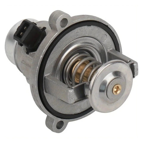 Built Tough Thermostat Housing Direct Swap Compatible With Bmw 550I 650I And X5 Series Engine Cooling Assembly showing internal spring and metal construction.