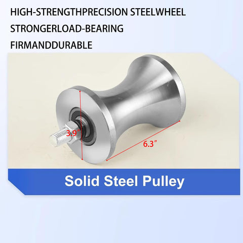 Industrial Cable Pulley System For Large Scale Laying With 6.3 Inch Steel Sheaves And 4000 Pound Capacity, Solid Steel Pulley