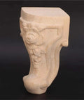 Side view of carved wooden leg from Four Piece Wood Furniture Legs Set Carved Table Feet For Sofa Cabinet And Desk 15x6cm