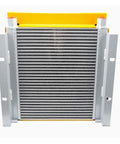 Front view of Hydraulic Air Oil Cooler For Industrial Machinery Delivers One Hundred Fifty Liters Per Minute At One Hundred Thirty Watts Heat Exchanger