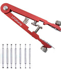 Pro Grade Watch Spring Bar Pliers Tool Set for Easy Band Removal and Strap Replacement With 8 Alloy Steel Pins and Tweezers, Red Finish