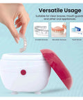 Portable Ultrasonic Denture And Retainer Cleaner Case With Automatic Wash Feature And Built In Filter for clear braces