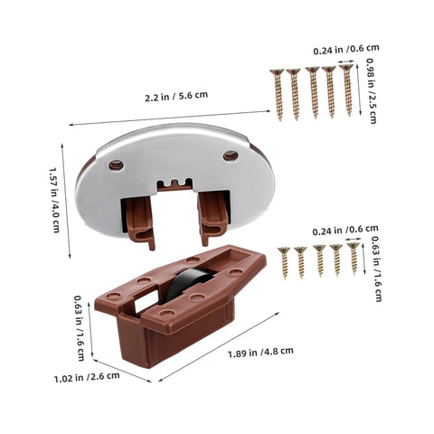 Drawer Glide Kit With Plastic Rollers For Bottom Mount Slides, Replacement Track Guide For Cabinet And Dresser Repair