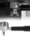 51mm Stainless Portafilter Handle Replacement For Donlim Espresso Machines Fit Double Spout Bottomless Portable Coffee Maker Accessory Durable Plastic And Metal Construction Plug N Play Easy Install, black handle view