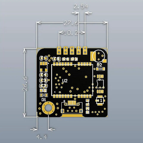GT U7 GPS Module Two Pack With Plug And Play Setup, circuit board dimensions visible, compatible with NEO-6M and STM32