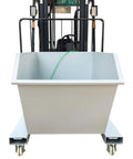 Heavy Duty Self Dumping Hopper With Slick Swivel Casters Built Tough For Dual Forklift And Manual Material Moves features a steel frame and compact design.