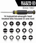 Ratcheting Multi-Bit Screwdriver 15-In-1 With Phillips Slotted Square Torx And Combo Bits Plus One Quarter Inch Nut Driver