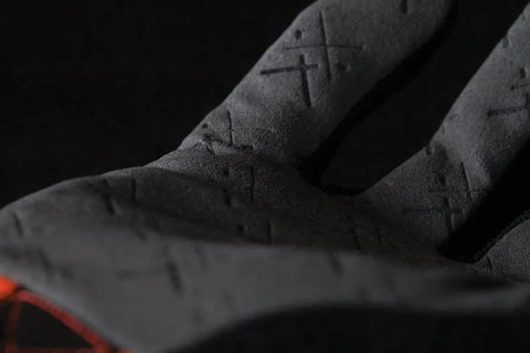 Detailed view of Hi Viz Pro Work Gloves With Reflective Accents EXO Embossed Palm Medium Size Grippy Durability.