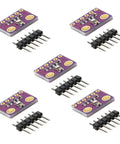 Dope Pro Grade BMP280 3.3V Atmospheric Pressure Sensor Module Replacement For BMP180 BMP186 Ideal For Microcontrollers And DIY Projects Great For Indoor Navigation And Altitude Sensing, 5 pcs, purple PCB with header pins