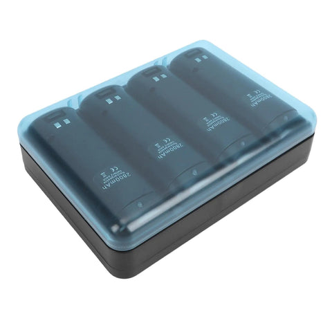 4 In 1 Wii Remote Charging Station With 4X 2800mAh Rechargeable NiMH Batteries USB Cable And Plugs For Quick Mess Free Playtime