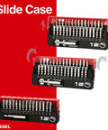 Impact Ball Torsion Bit Set With 30 Piece Includes Two And Three Eighths Inch Bit Holder In Slide Case Displayed Open