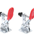 Two Pack Toggle Clamps With 66.1 Pound Holding Power, Heavy Duty Horizontal Hold Down Clamps With Rubber Pressure Tips for Woodworking