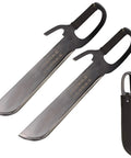 Wing Chun Training Double Fork Knife For Sparring, Southern Style Short Practice Sword, 20.9 Inch Carbon Steel Blade, Rope Wrapped Grip, Includes Nylon Protective Bag For Easy Storage