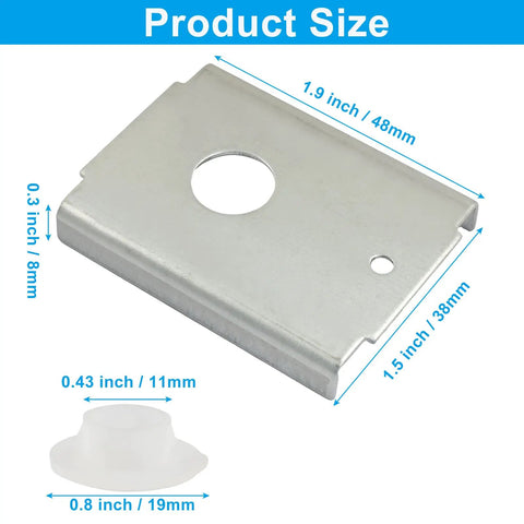 4 Pack Bi Fold Door Repair Brackets For DIY Fixes Silver Carbon Steel N7192 Durable Closet Door Hardware Set dimensions