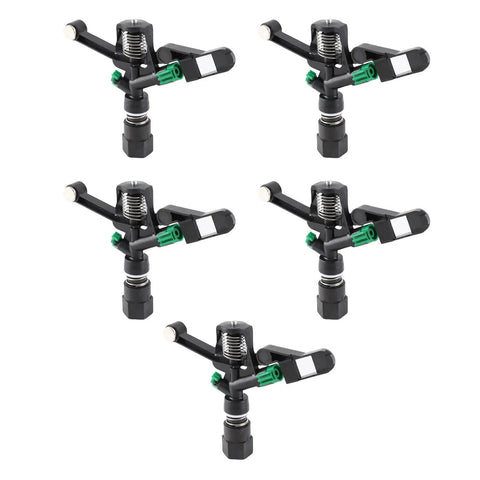 Adjustable Lawn Sprinkler Set with Rotating Angle Nozzles, Durable Female Thread Design, 5 Piece DIY Friendly Outdoor Irrigation Kit