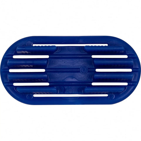 In-Filter Cabin Air Freshener With Odor Eliminator Keeps Your Ride Fresh All Day Attaches Directly To Cabin Filter Pleats Works With Most Cars Trucks And SUVs 1 Pack, blue plastic insert, top view