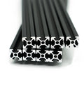 Premium Heavy Duty 8 Pieces 2020 T Slot Aluminum Extrusion Profile Black Anodized 700mm Linear Rails stacked for CNC or 3D printer.