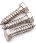 Heavy Duty 10 Pack Stainless Steel Hex Lag Screws 3/8 x 1-1/2 Full Thread For Decks Gazebos And Wood Connections 304 Stainless Hex Head