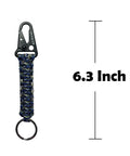 Heavy Duty Paracord Keychain With Carabiner And Enlarged Mouth Clip Braided Key Lanyard For Camping Hiking And Cycling