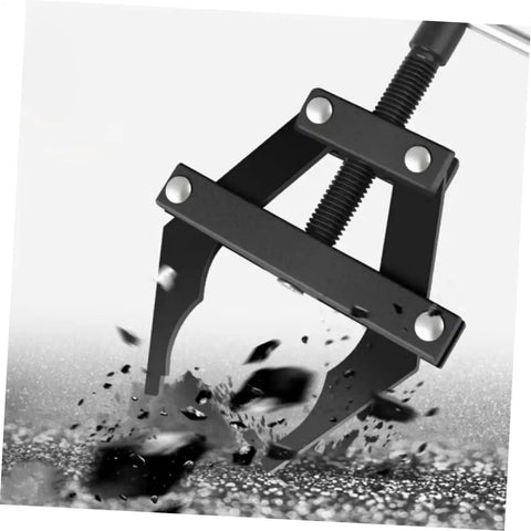 Shop Grade Motorcycle Chain Tensioner Tool Badass Heavy Duty Steel Chain Adjuster Wrench shown gripping debris for adjustments.