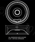 Technical diagram of Porcelain Drip Pan Set for Frigidaire Kenmore Ovens, Replacement Four Piece Includes Two 6 Inch And Two 8 Inch Pans, Made in USA, Durable Fit And Easy Cleanup.