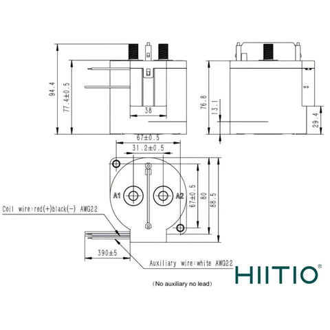 Heavy Duty High Power DC Contactor Rated At 1500 Volts And 500 Amps dimensions and wiring schematic for electric vehicles.