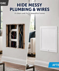 No Sweat Heavy Duty Metal Access Panel For Drywall Wall And Ceiling Concealed Hole Cover Paintable White Access Door For Attic Basement Bath 30X32 Inch With Ridiculous Durability before and after installation next to pipes.