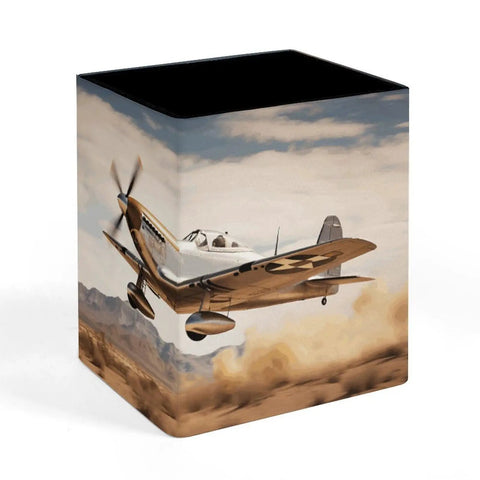 Dope PU Leather Pen Holder Desk Organizer Pencil Cup For Office Supplies With Soft Flannel Interior And Smooth Exterior with plane design