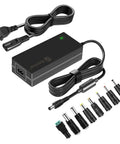 Universal 24V DC Power Supply Adapter 2.5A 60W With 8 Tips 100 240V AC To DC Converter For Samsung Soundbar HM45C HW F350 LED Strip Lights And Logitech Racing Wheel with power cord and tips.
