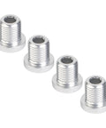 Set Of 4 M10 Rear Derailleur Hanger Bolts For Bikes Aluminum Alloy Lightweight And Durable Perfect For Accessory Mounting Chain Tensioners And Quick Install Bike Upgrades, showing close-up of silver bolts in a row.