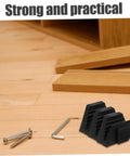 Modular Wrench Organizer Rack 12-Piece Plastic Tool Storage Tray with screws and hex key on wooden surface