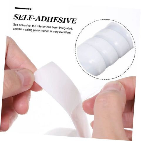 Two-Pack Flexible Seal Tape For Plumbing Repairs, Self-Adhesive Rubberized Silicone Sealant Tape being peeled off for application