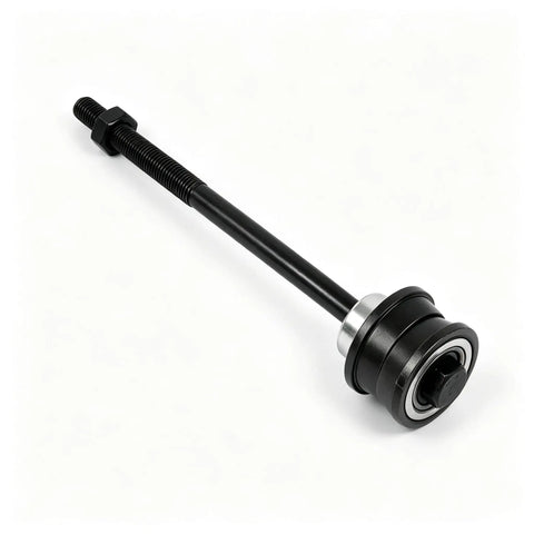 Professional Grade Steering Head Bearing Cup Race Installer Tool With Knuckle Saving Straight Shot Precision Press Fit For Harley Davidson Dyna Softail And Sportster Motorcycle Tech Essentials, side view showing steel construction.