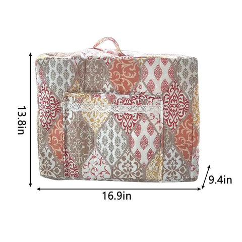 Sewing Machine Cover With Storage Pockets And Quilted Floral Dust Cover Foldable Fabric Storage Basket size 16.9x13.8x9.4 inches