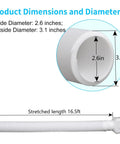 Extendable 16.5Ft Gutter Downspout Extension Pipe For 2x3 And 3x4 Downspouts, Flexible Drainage Tube dimensions with white finish