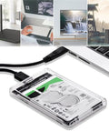 Sata Iii To Usb Three Compact Storage Drive Docking Station Enclosure Case With Uasp Support connected to a laptop via USB.