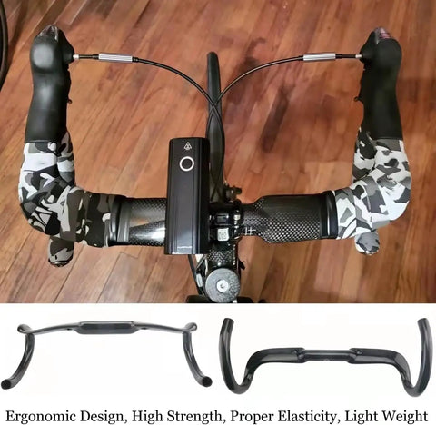 Ultra Light 31.8mm Carbon Road Bike Handlebar 400mm Wide Internal Routing 3K Matte Black Drop 127mm Reach 104mm T700 Fiber