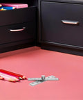Six Pack Stainless Steel Hidden Pivot Door Hinges For Wood Doors And Gates on a pink surface with colored pencils